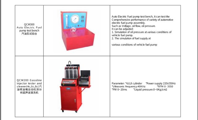 Gasoline Injector pump test bench 